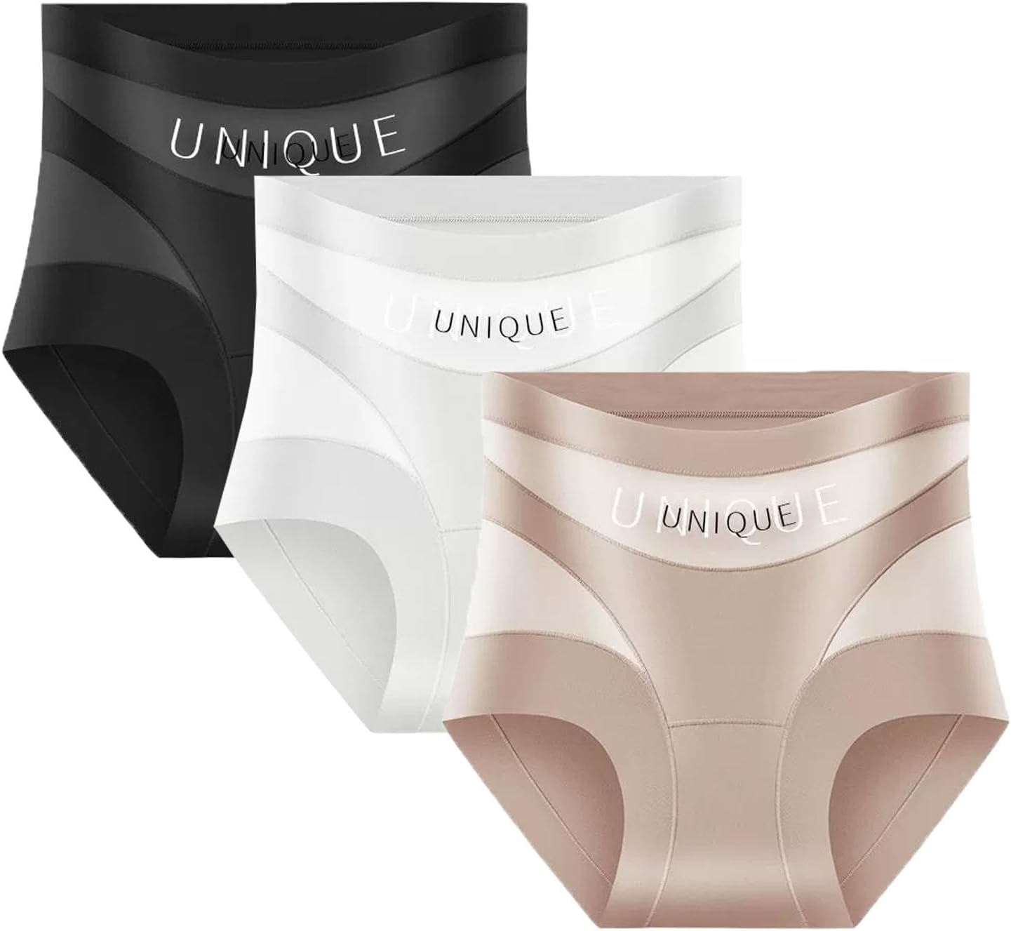 Reyneey Curvlya Underwear, Women’s Silky Soft High-Waisted Tummy Control Seamless Full Coverage Boyshorts Panties