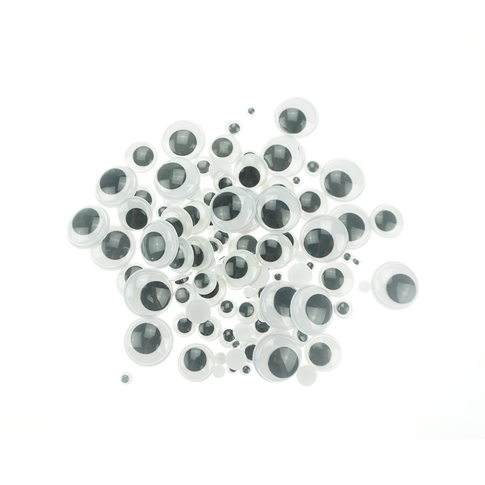 Bilipala 100Pcs Self Adhesive Wiggle Eyes Googly Eyes Animal Eyes Stickers, Black