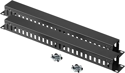 kwmobile 1U 19" Rack Mount Cable Management 24 Slot Finger Raceway Panel Cover