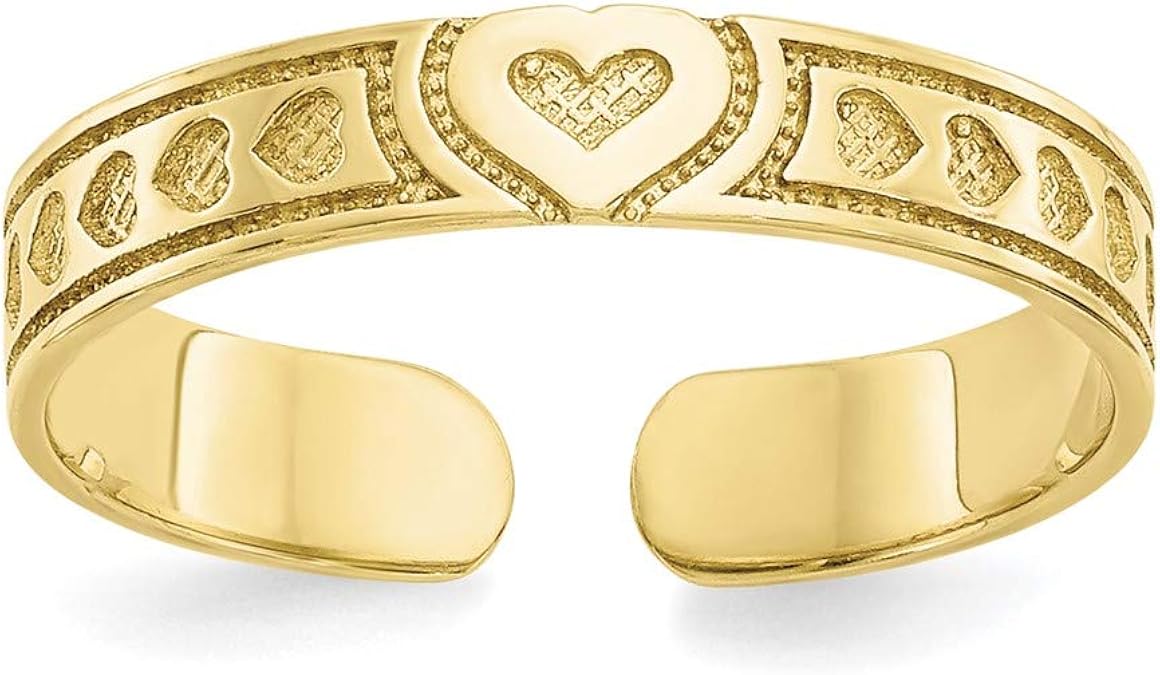 9ct Yellow Gold Heart Toe Ring Amazon.co.uk Jewellery