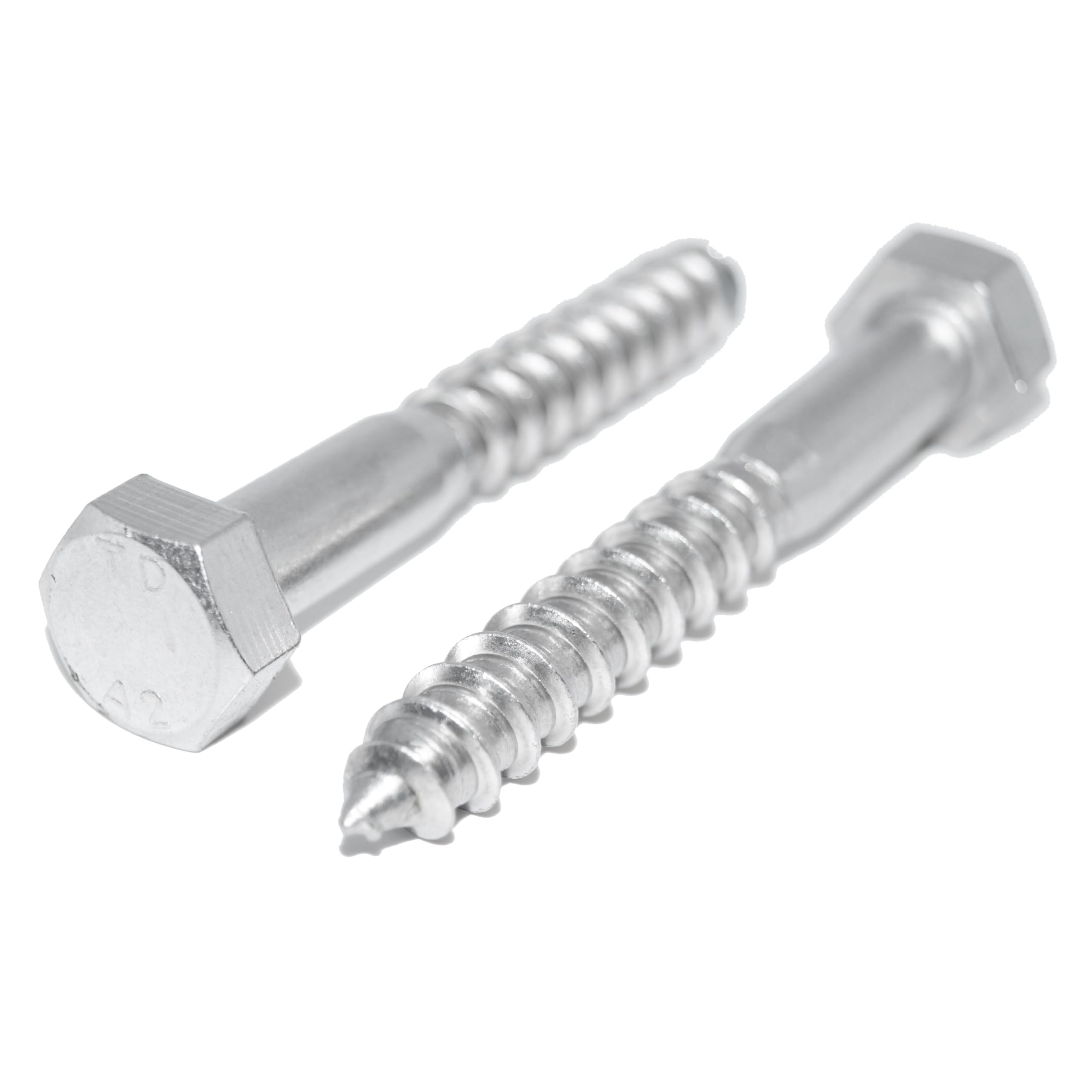 Hexagon Wood Screws 7 x 130 Set of 4 Stainless Steel A2 / V2A Wood Construction Key Screws DIN 571 - Rustproof
