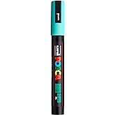 POSCA&reg; PC-5M Paint Marker, Medium Reversible Tip (1.8-2.5mm), Aqua Green | Water-based opaque paint for 50+ surfaces, bullet tip control &amp; precision, quick-drying, mixable &amp; layerable, ACMI-certified