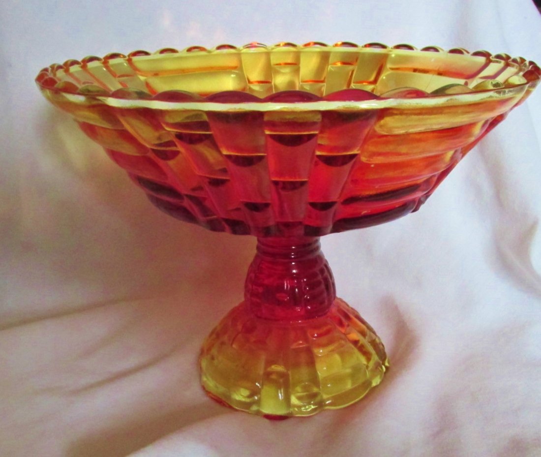 Depression Amberina Loiisa Compote Fruit Bowl