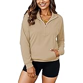 YeGine Womens Sweatshirt Oversized Quarter Zip Pullover Half Zip Long Sleeve Top
