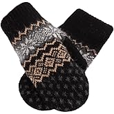 Winter Warm Mittens for Women Men Snowflake Mittens Soft Fleece Wool Gloves for Cold Weather