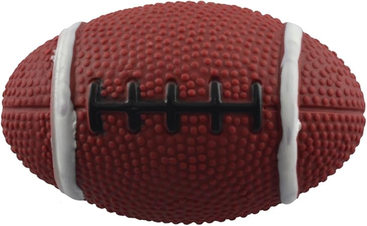 squeaky rugby ball dog toy