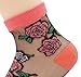 Lovful 3 Pack Women Transparent Ankle High Socks, Rose, One Size