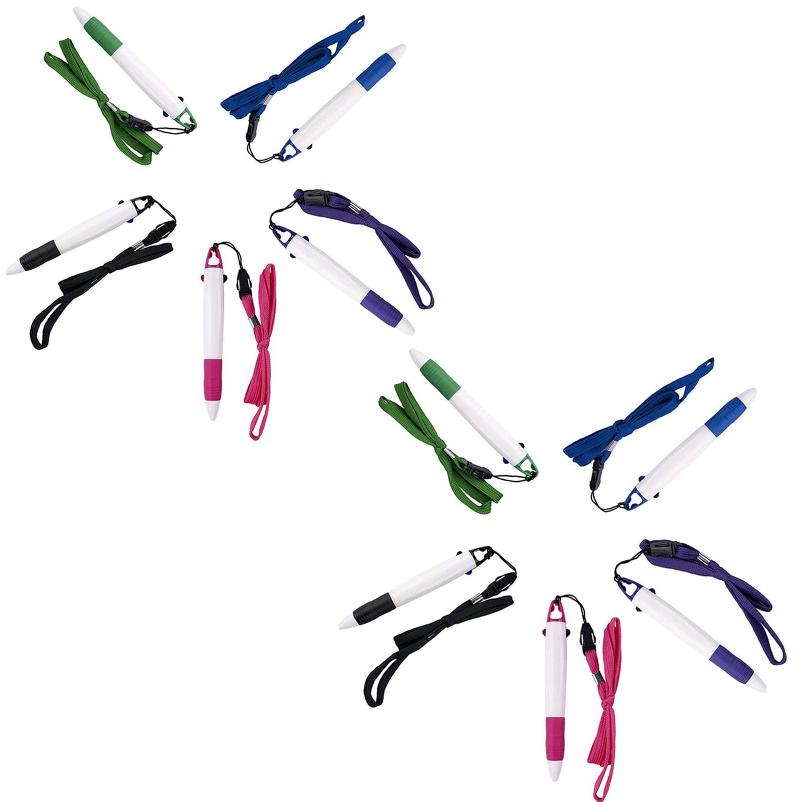 smttw 10-Piece Neck Pen Set, Retractable Ballpoint Pens on Lanyard, 0.7mm, Perfect for Nurses and Professionals