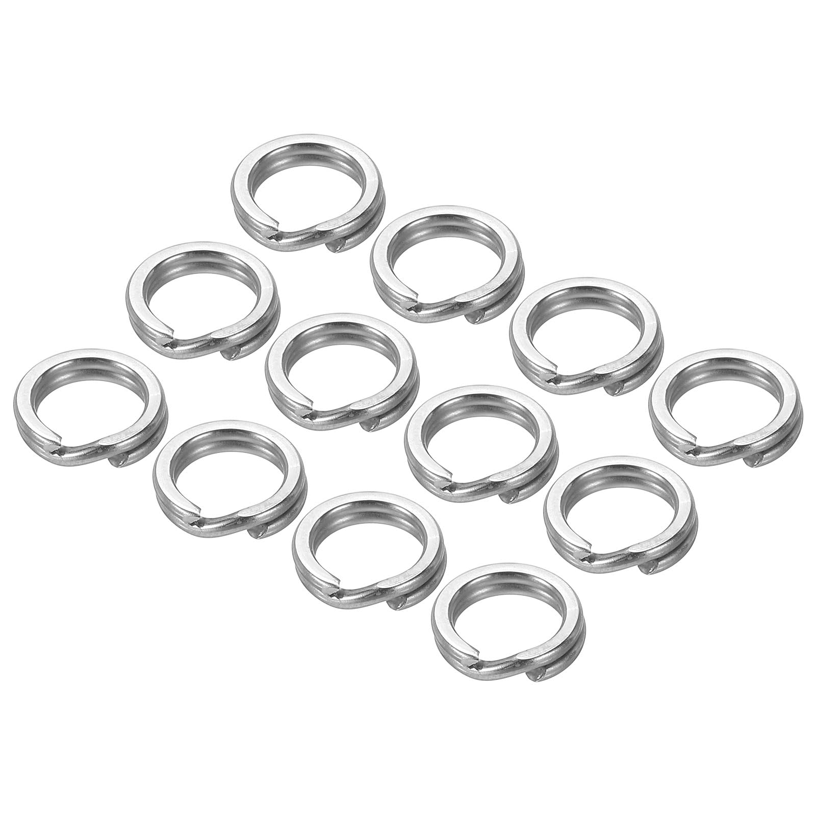 PATIKIL Fishing Split Rings 138LB, 100 Pack Stainless Steel Double Flat Wire Lure Ring 6mm for Jigging Trolling Saltwater Terminal Tackle Connector