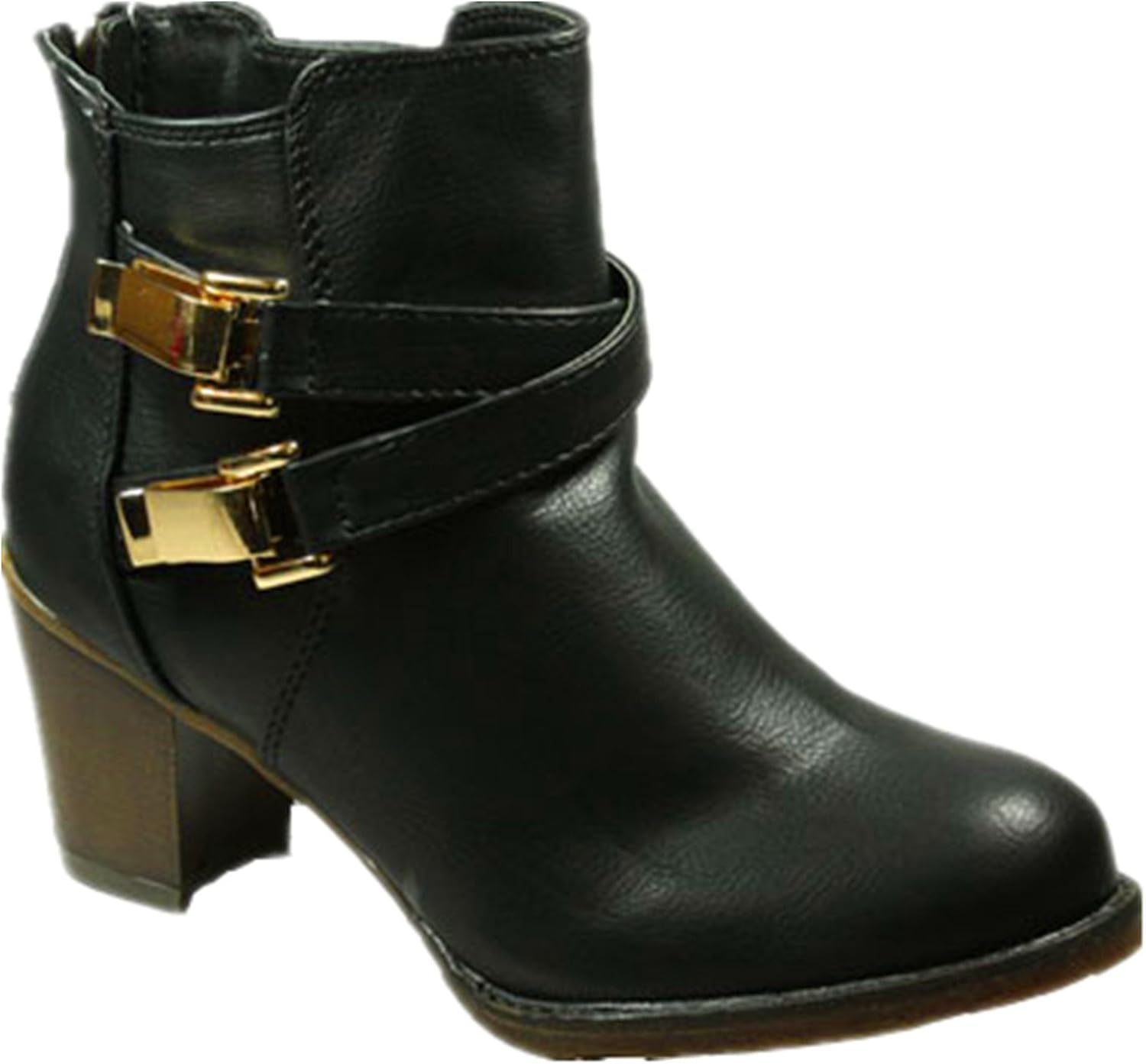 black chunky heeled ankle boots