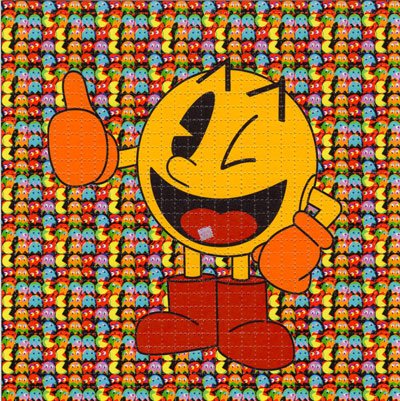 Psychedelic Blotter Art Print perforated sheet/paper 30x30 - Pacman Design