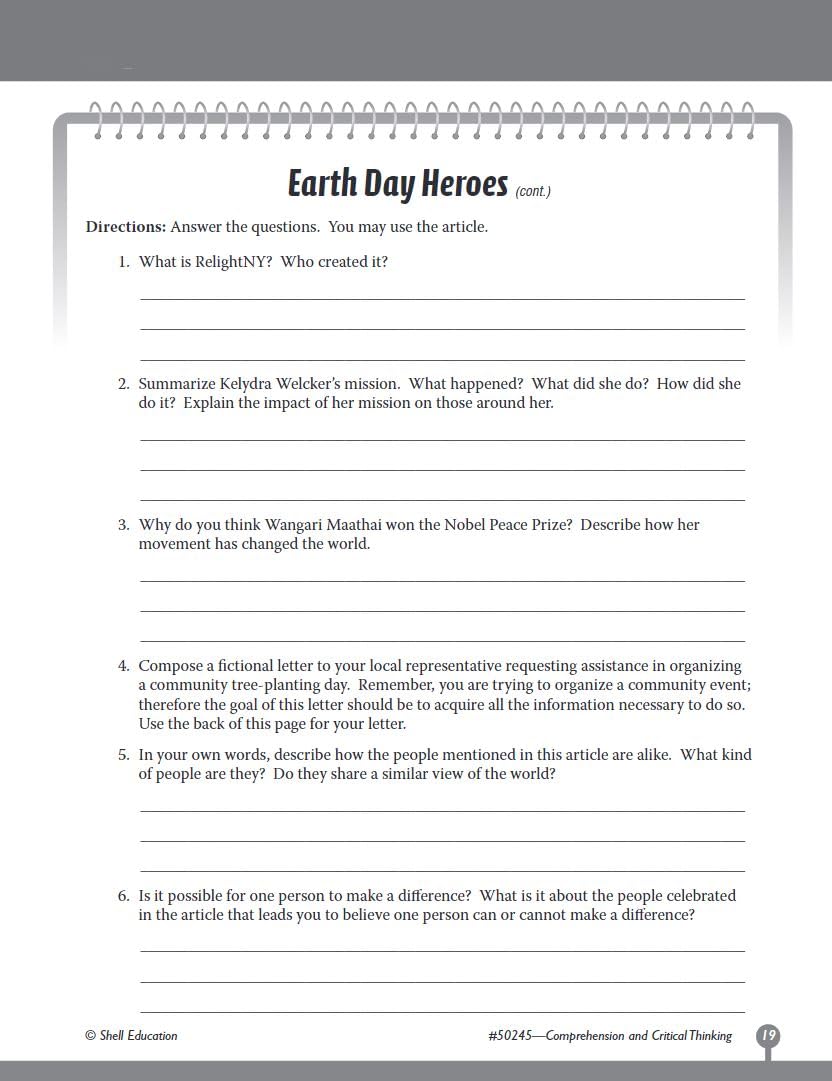 Comprehension and Critical Thinking Grade 5 (Comprehension & Critical Thinking)