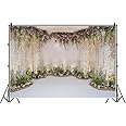 AOFOTO 7x5ft Wedding Backdrop Romance Archway Bridal Shower Flowers Wall Curtain Cradle Ceremony Banner Background for Photography Vinyl Anniversary Birthday Party Decoration Photoshoot Studio Props