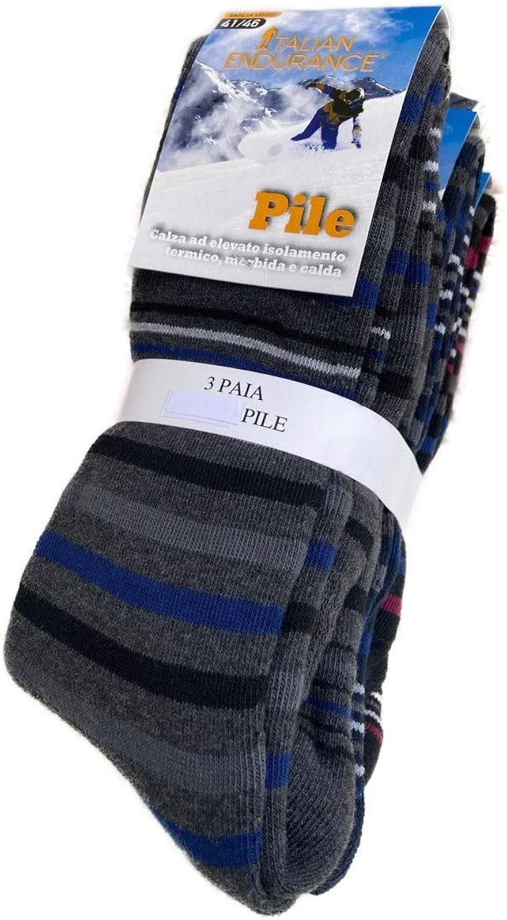 SUPERGA 6 PAIA CALZE UOMO LUNGHE IN PILE, CALZE CALDE ED INVERNALI - Foto 4