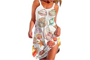MRGIINRI Womens 2023 Summer Dress Sexy Sleeveless Halter Mini Dresses Dressy Casual Floral Print Flowy Swing Beach Sundress