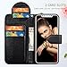 FLYEE Case Compatible with iPhone Xs Max(6.5 inch,2018 Release),Wallet Case for Women and Girls with Card Holder,PU Flip Wallet Leather Card Slots and Detachable Wrist Strap-Embossed Flowers Black