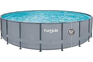 Funsicle 22ft x 52in Round Oasis Above Ground Pool, with SkimmerPlus Filter Pump & Ladder