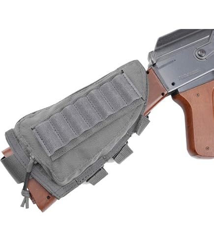 thumbnail image 2 of Depring Tactical Buttstock Cheek Rest Shell Holder For Rifle Shotgun 6-Round Ammo Pouch 2 of 6