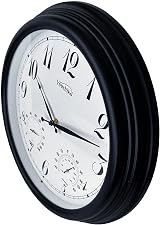 Youshiko Vintage Outdoor Waterproof Clock with Thermometer 38cm Silent view 3