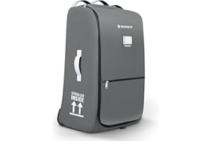 REMEIT Stroller Bag for Airplane, Stroller Travel Bag Compatible with UPPAbaby Vista, Vista V2, Cruz V2, Rolling Wheel Bag with Storage Pocket, Multiple Handles, Luggage Tag for Flight Travel, Grey