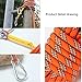 MUMAI Outdoor Climbing Rope with Hook,10M(32ft),20(64ft),30M(98ft),50M(164ft),Downhill Climbing Equipment,Rock Climbing Rope,Life-saving Rope,Fire-survival Rope,Rescue Equipment,Orange (10)