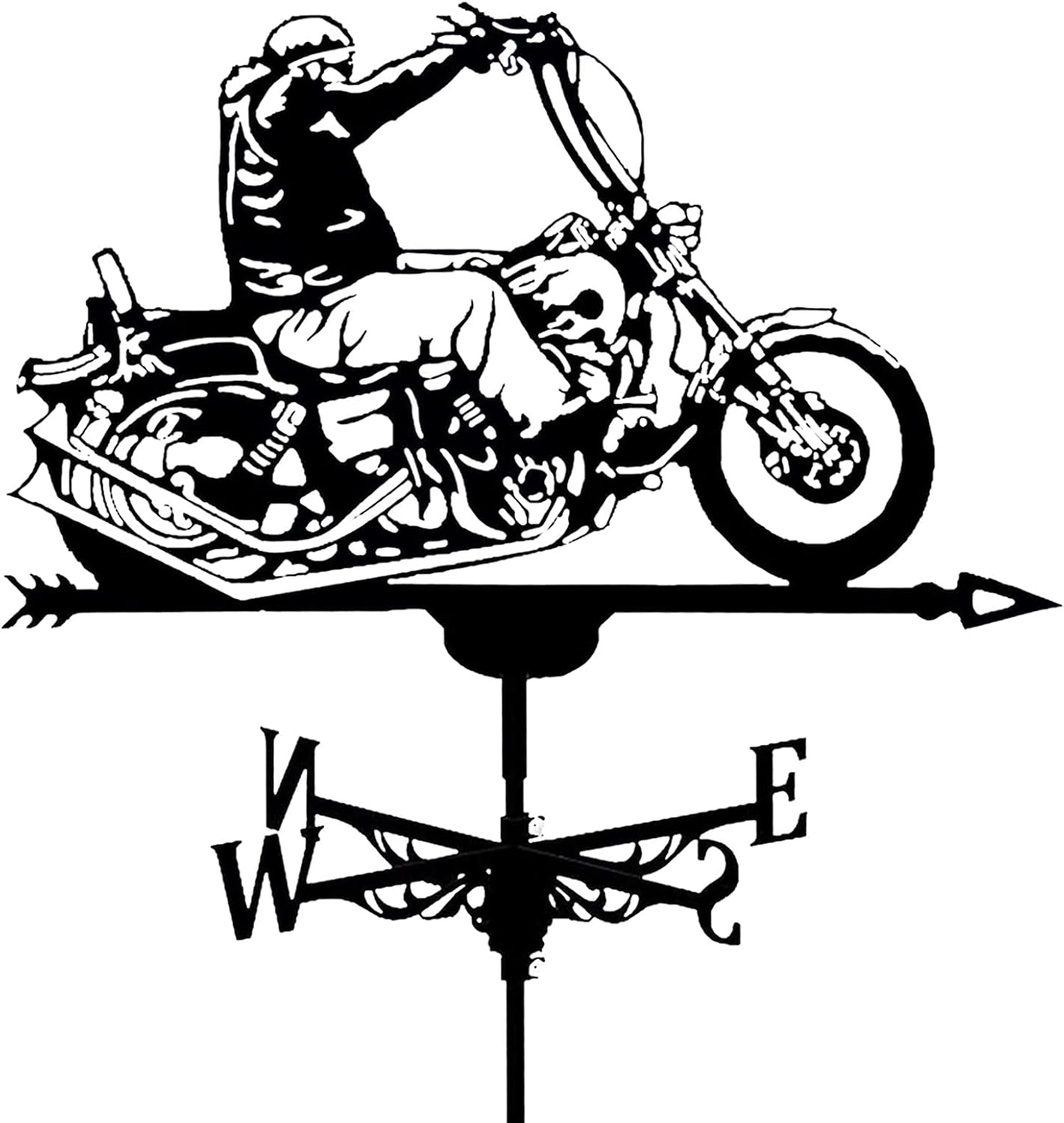 Weathervanes - Weathervane Metal Motorcycle Weather Vane for Outdoor Roof Garden Mount Yard Decor Weather Vane - Yard Indicating Wind Direction