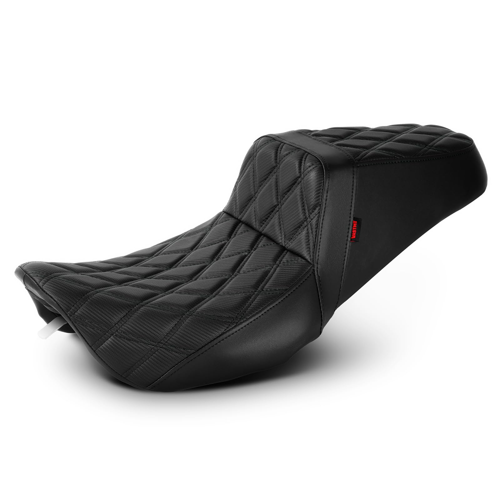 Photo 1 of VASTMT One-Piece Driver and Passenger Seat with Diamond Pattern Stitching Fit for Harley Touring Road King 1997-2007 Street Glide 2006-2007 (Black Stitching)