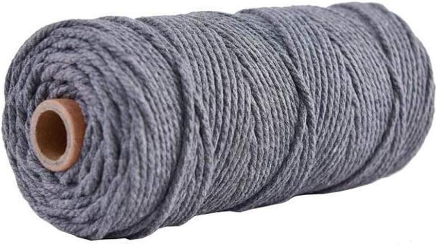 DIY Bulk Cord,3mm Macrame Cord,Macrame String,Dark Grey Craft String,Macrame Twine,Macrame Rope,Cotton Rope, otton String,Natural Cotton 109 yd