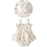 Mubineo Baby Girl Clothes Summer Dress Cotton Linen Romper Sleeveless Smocked Rompers Sun Dress Hat Skirt Boho Outfits