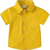 HahaNice Toddler Boys' Short Sleeve Dress Shirts Cotton Casual Button Down Shirts for Little Boy