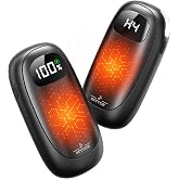 BEYYON Electric Hand Warmers Rechargeable - [with LED Display] | 2 Pack 8000mAh Max 32 Hrs, Dual-Side Portable Heater &amp; Flashlight,Gifts for Christmas Men Women Teens Kids