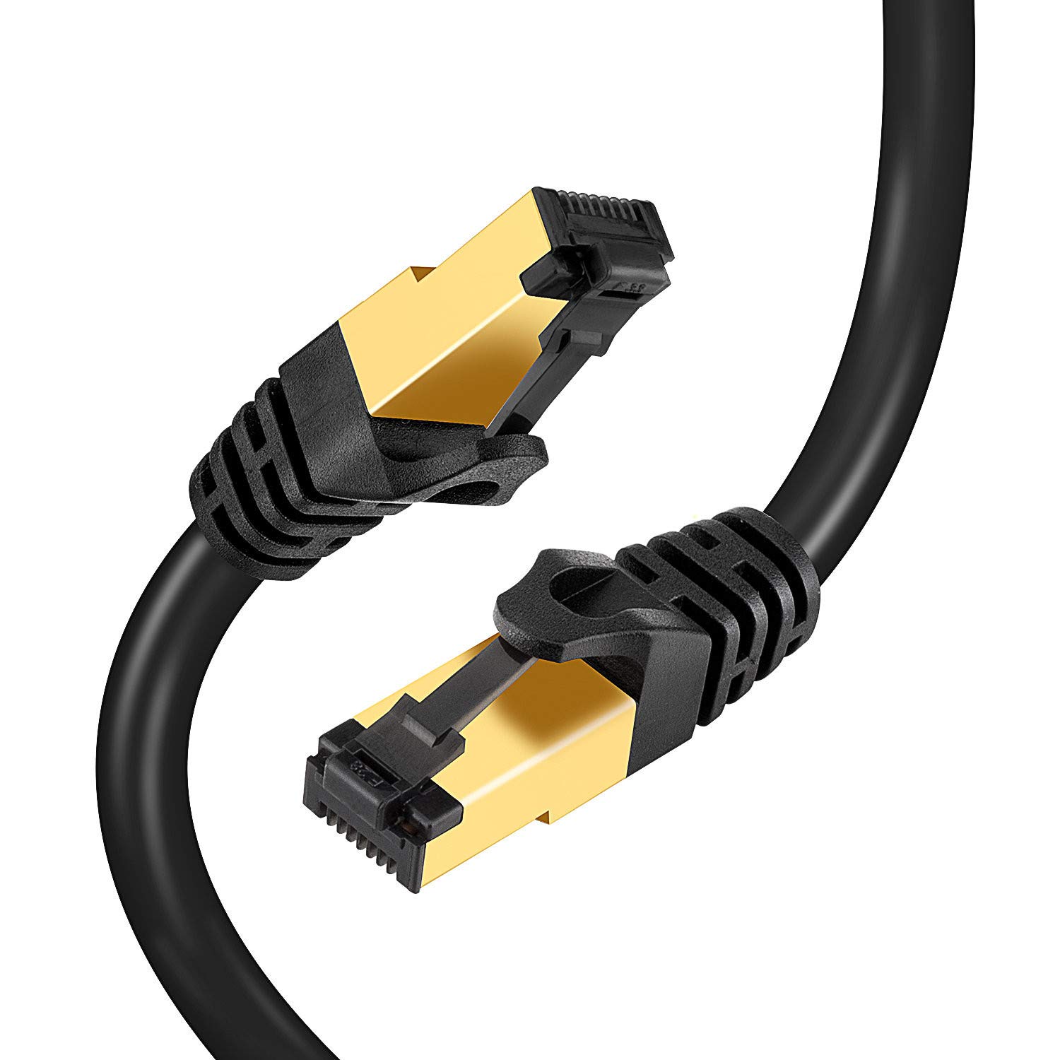CABLEDECONN Ethernet Cable Category 8 Cable Internet Cable High Speed Gigabit LAN 40Gbps 2000Mhz Network Cat8 Cable with SSTP RJ45 Gold Plated Connector for Switch Router Modem Patch Modem (5m, cat 8)