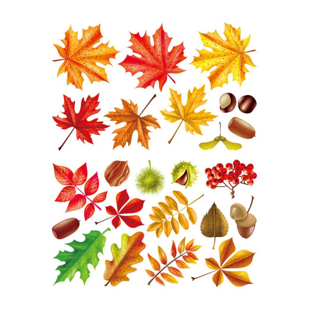 Wall Sticker Maple Leaf Fruit Wall Decals Removable Window Stickers Wallpaper Art Sticker Decoration for Home Shop