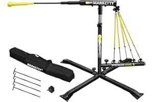 MARKETTY Baseball/Softball Swing Trainer Aid - Baseball Training Equipment, Upgraded Level 5 Elasticity Baseball/Softball Accessories - Equipment for Batting and Hitting, Premium Portable Batting Trainer Aid