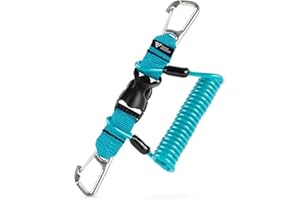 Rogue Endeavor® Dive & Fishing Lanyard – Snappy Coil, Stainless Clips, Quick Release, Steel Cable for Tools, Lights, Cameras