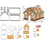 Gingerbread House Cookie Cutter Set - 3D House Cookie Cutters, Gingerbread House Kit for Holiday, Winter, Christmas & Gingerb