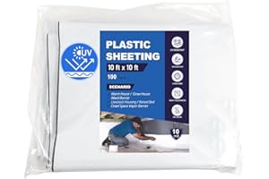 CRAWLDRYER Crawl Space Vapor Barrier - 10 mil (10' x 10'), Thick Plastic sheeting, Drop Cloth Moisture Barrier Covering for Crawl Space Encapsulation, Heavy Duty Polyethylene Film, Black and White Panda Film