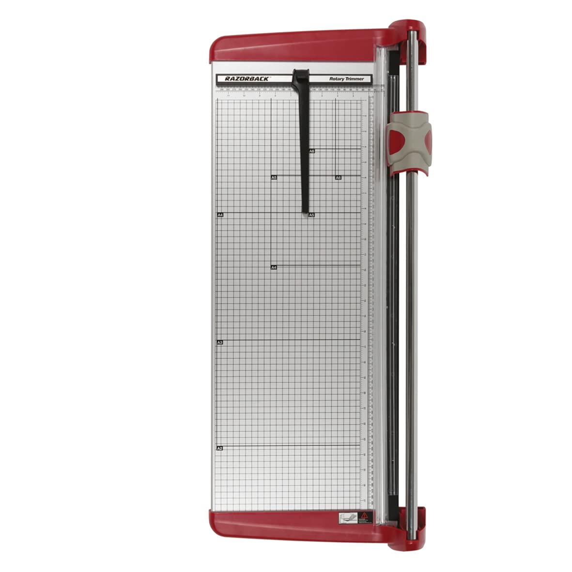 Show-me Razorback RZT670 A2 Rotary Trimmer, Heavy Duty Paper Cutter with self-Sharpening Blade, Ideal Paper Trimmer for School & Office, with Pre-Printed Size Guide, Long-Lasting A2 Paper Cutter