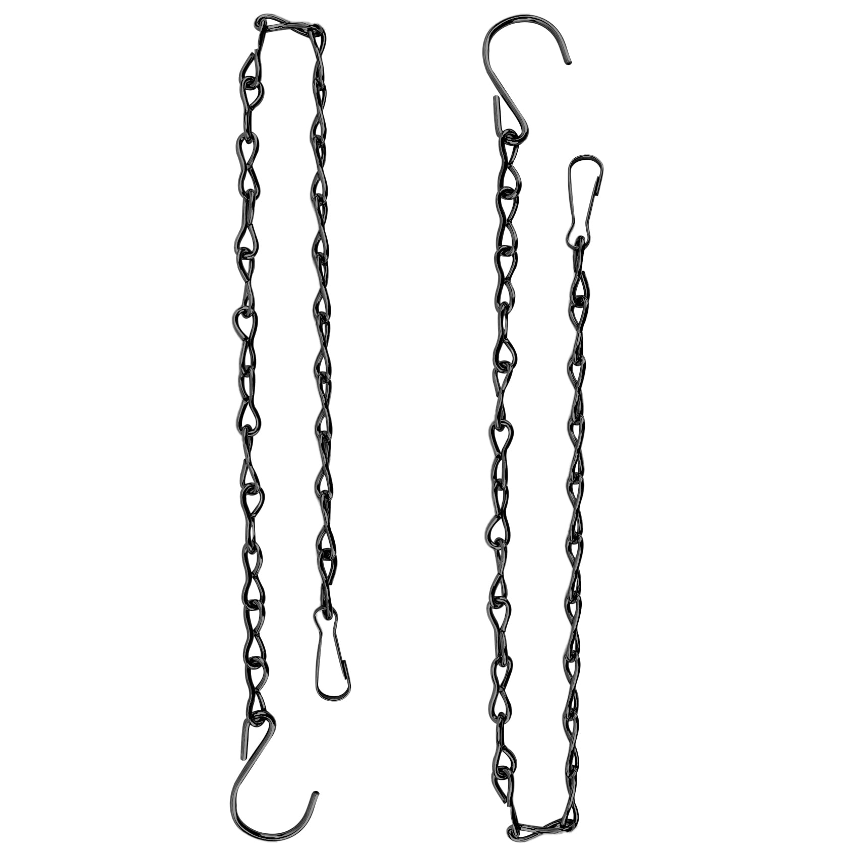 Hanging Basket Chains,Replacement Metal Chains For Hanging Basket Chains Heavy Duty Black Strong,Planter Chains Set With Clip&Hook 2pcs 19.7inch,Flower Basket Hanging Chain Diy For Outdoor Bird Feeder