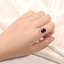 LAZLUVU Rose Gold Ruby Engagement Ring Flower