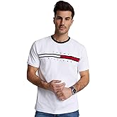 TOMMY HILFIGER Men's Regular Fit Flag Embroidered Crew Neck T-Shirt 2024 Collection, Large, White