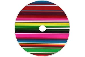 WELLDAY Mexican Serape Blanket Stripes Colorful Christmas Tree Skirt Rustic Xmas Ornaments Holiday Party Decorations Mat 48 Inch
