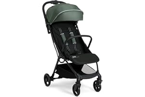 Jeep Altitude Compact Travel Stroller by Delta Children Greenguard Gold, Easy One Hand Fold, Lightweight, Extendable Canopy with Peek-a-Boo Window, Reclining Seat, 4 Wheel Suspension, Olive Green