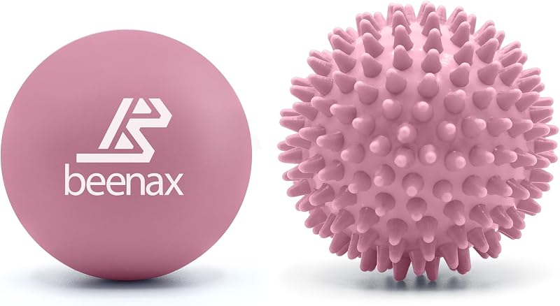 Beenax Lacrosse & Hard Spiky Massage Ball Set for Myofascial Release