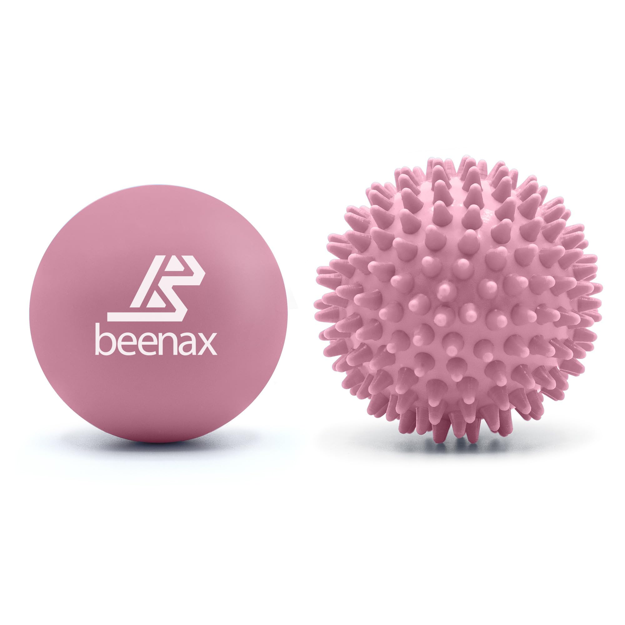 Beenax Lacrosse & Hard Spiky Massage Ball Set - Trigger Point, Myofascial Release, Plantar Fasciitis, Deep Tissue, Muscle Relief, Yoga, Pilates, Physio, Rehab - Relieve Stress and Relax Tight Muscle