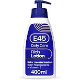 E45 Rich 24 Hours Moisturising Lotion, 400 ml | 24-hour moisturising body lotion with Evening Primrose Oil for dry and sensitive skin, leaving skin feeling soft and supple.