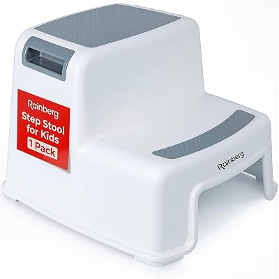 Rainberg 2 Step Stool for Kids - Sturdy Anti-Slip Potty Training Aid