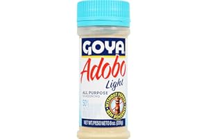 Adobo All Purpose Seasoning Light with Pepper by Goya, Poultry, Seafood, Meat, and Vegetable Seasoning, Fat Free and Calorie Free Latin Spice Blend, Mexican Seasoning, Pack of 1, 8oz. Bottle