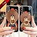 Auroralove 020 5.8 Bling Diamond, Cute Bear Luxury Soft TPU iPhone X Case with Ring Stand for Girls Women(Brown)
