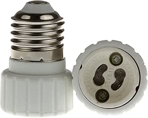 E26 E27, Edison Screw to GU10 Bayonet Base Adapter, Set of 2